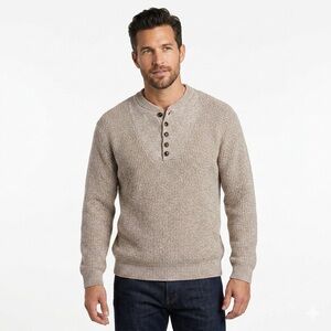 Eddie Bauer Men’s Vintage Made In USA Henley Sweater Large